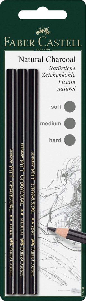 Natural Charcoal Pencils | Set of 3