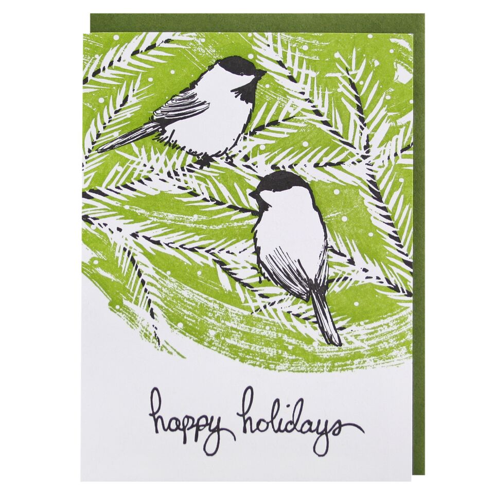 Winter Chickadees Holiday Card | 10 Card Set