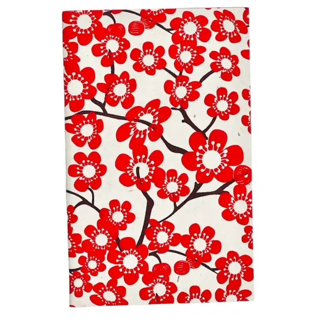 Red Sakura Hand Stitched Notebook *