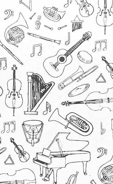 Musical Instruments Hand Stitched Notebook *