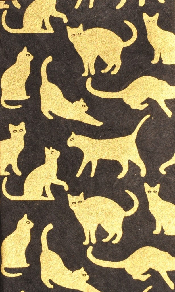 Gold Cat Hand Stitched Notebook