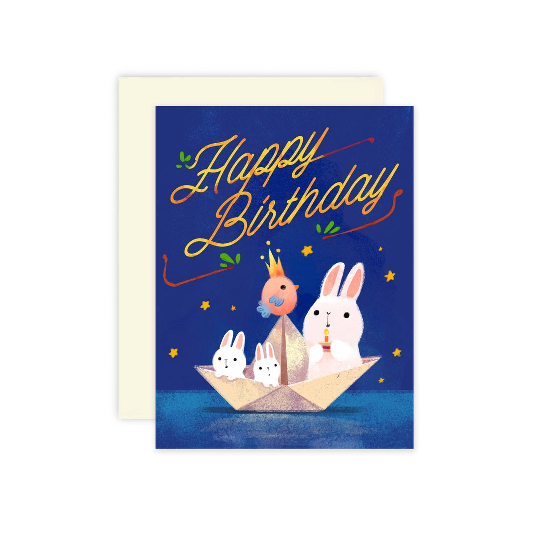 Bunnies Boat Birthday | Greeting Card
