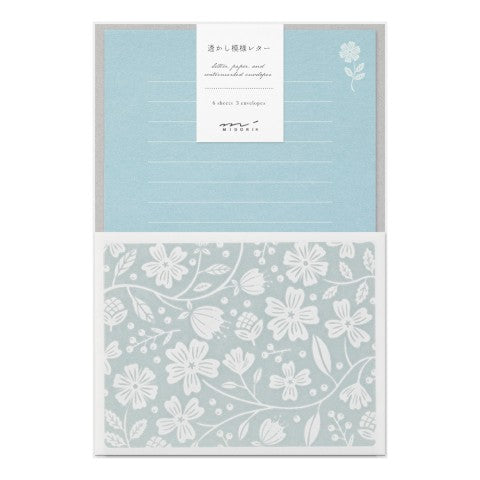 Blue Flower Watermark Letter Set Blue Flower Watermark Letter Set