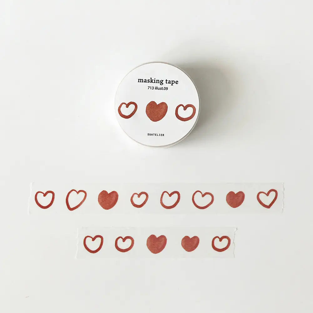Illustrated Hearts Washi Tape