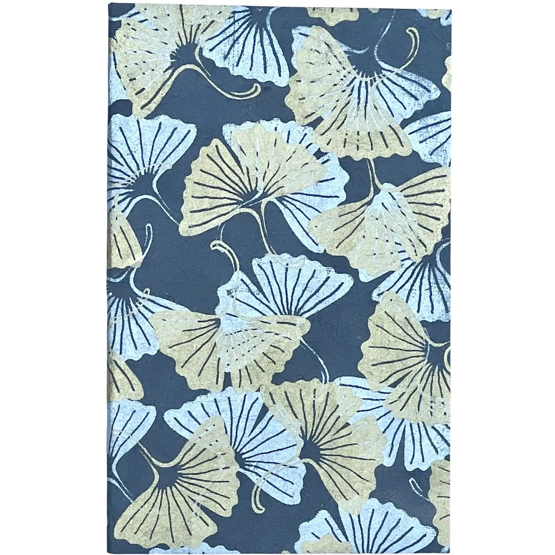 Gold and Silver Gingko Hand Stitched Notebook