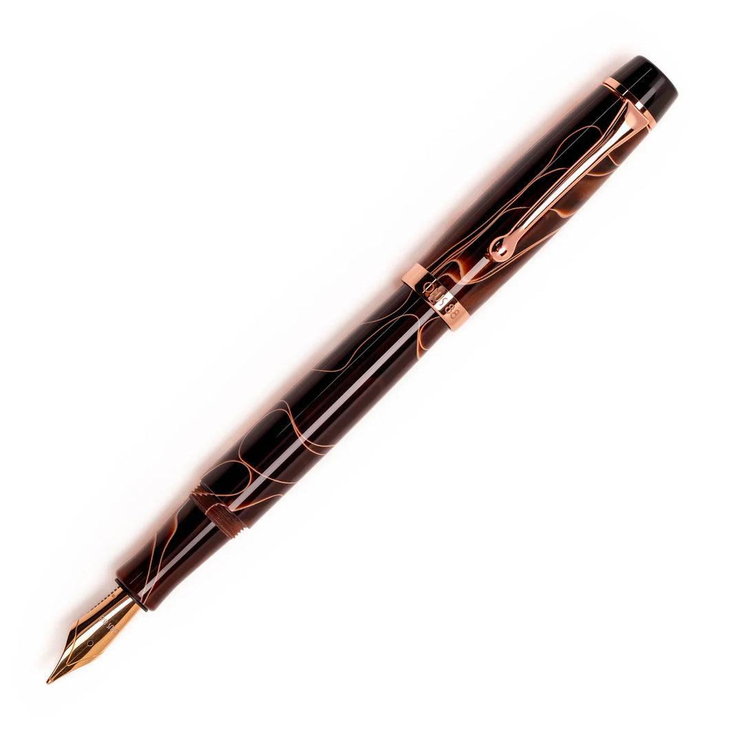 OPUS 88 Harmony Brown Fountain Pen | Rose Gold Accent | Special Edition