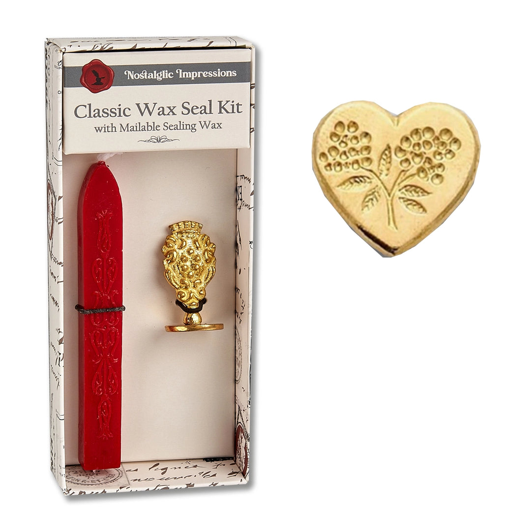 Florentine Brass Stamp Wax Seal Kit | Heart Shape Flower
