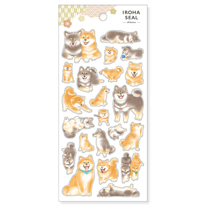Shiba Dog Iroha Seal Sticker Set