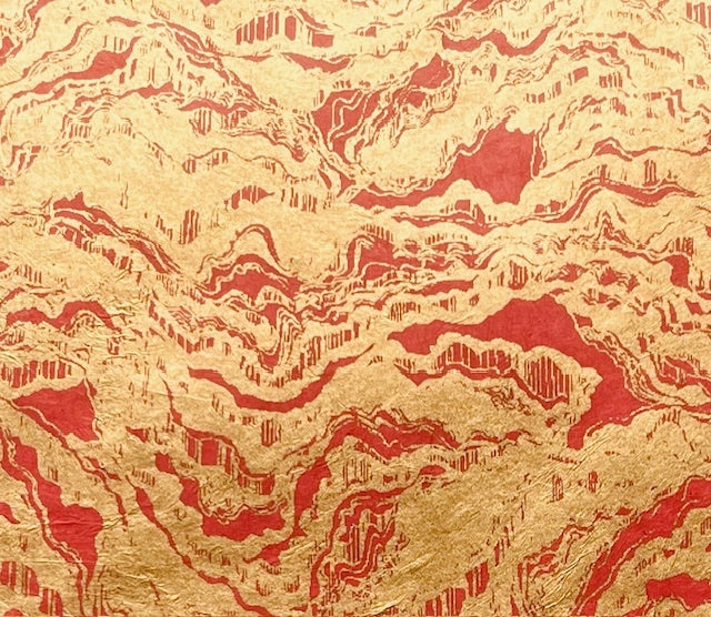 Gold and Red Retro Wave | Gift Wrap