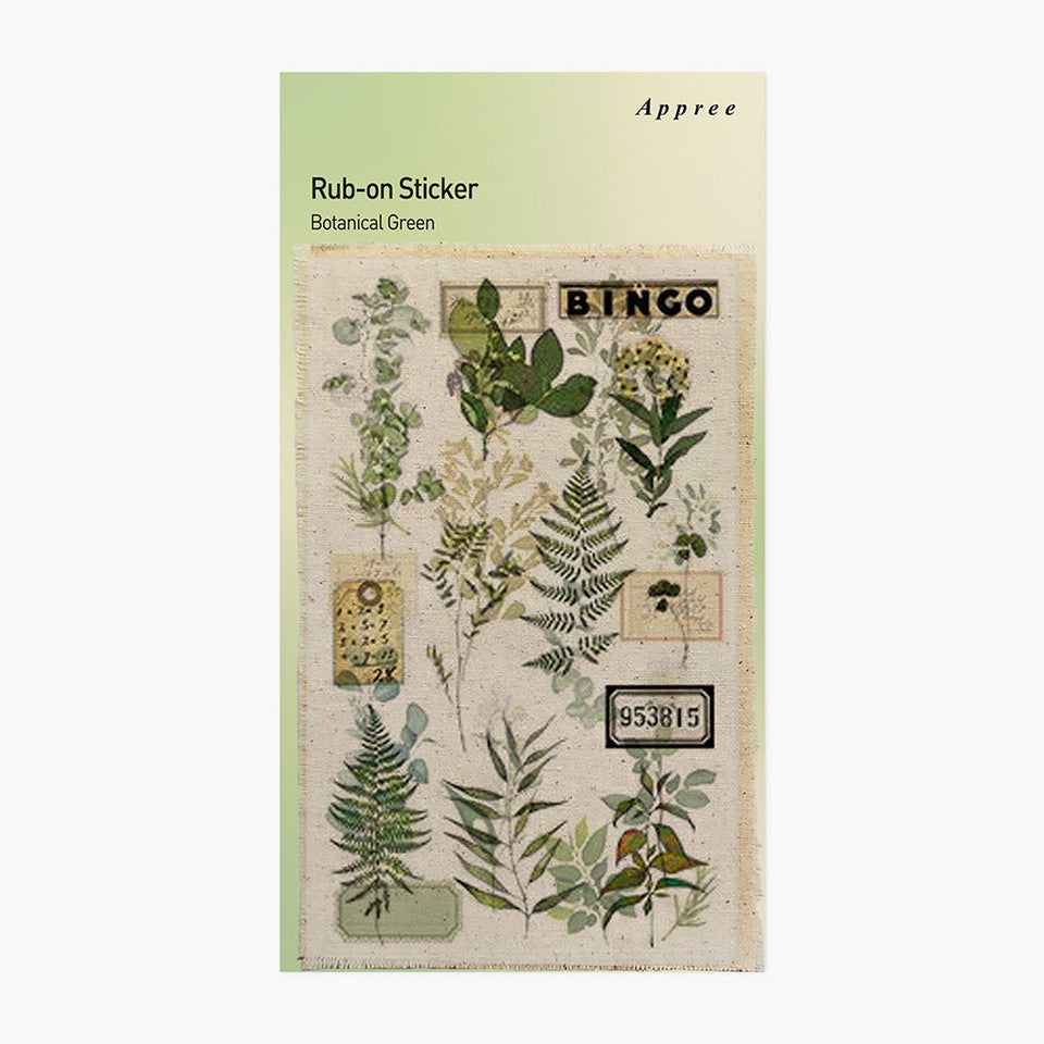 Botanical Green Rub-On Stickers