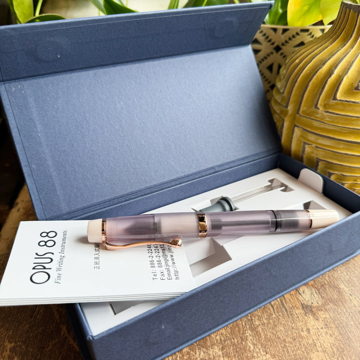 OPUS 88 Mocha Mousse Harmony Fountain Pen | Rose Gold Accent | Special Edition