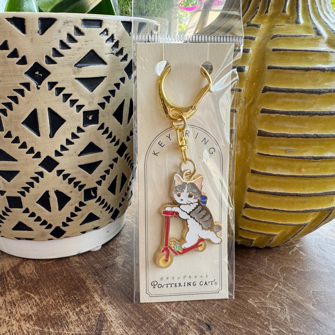 Kick Scooter Cat Keychain