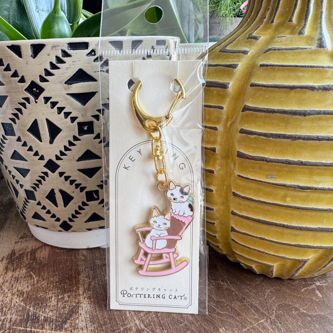 Rocking Chair Cat Keychain