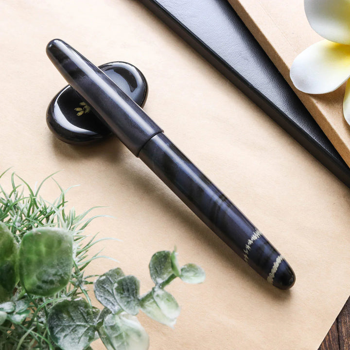 True Ebonite Fountain Pen | Marble Purple Gray | Dream Pen Series