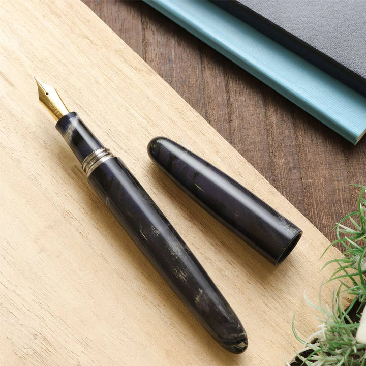 True Ebonite Fountain Pen | Marble Purple Gray | Dream Pen Series