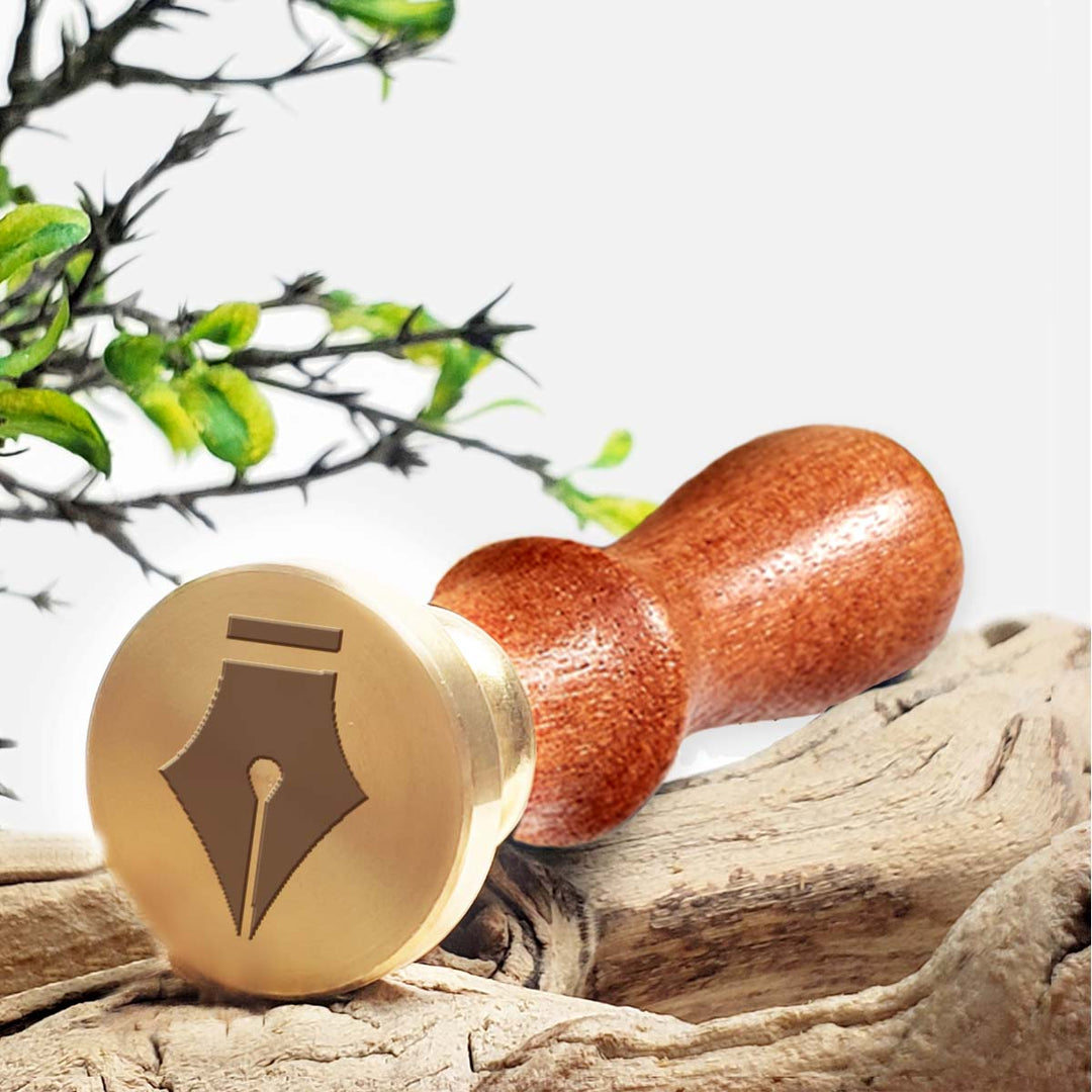 Classic Rosewood Handle Wax Seal Stamp | Pen Nib
