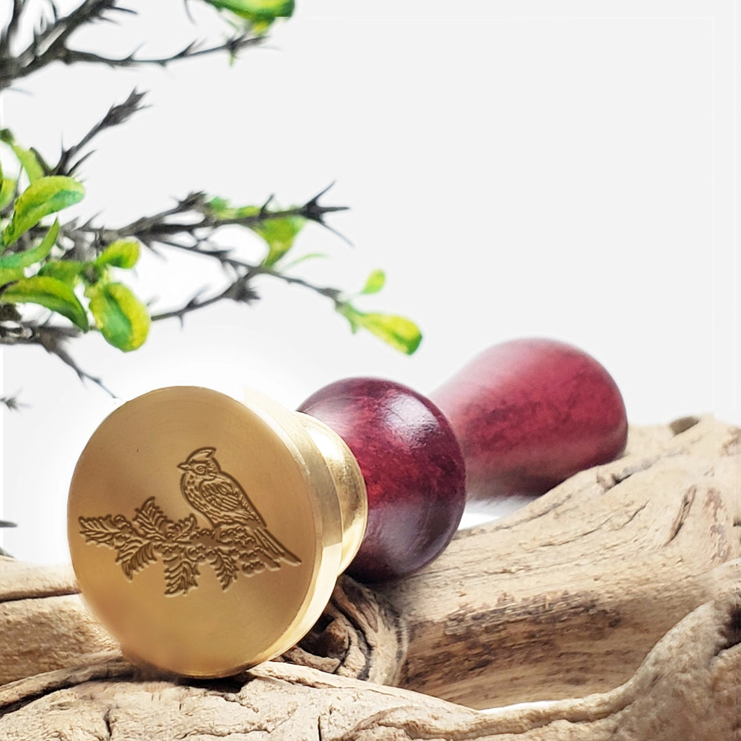 Classic Rosewood Handle Wax Seal Stamp | Winter Cardinal