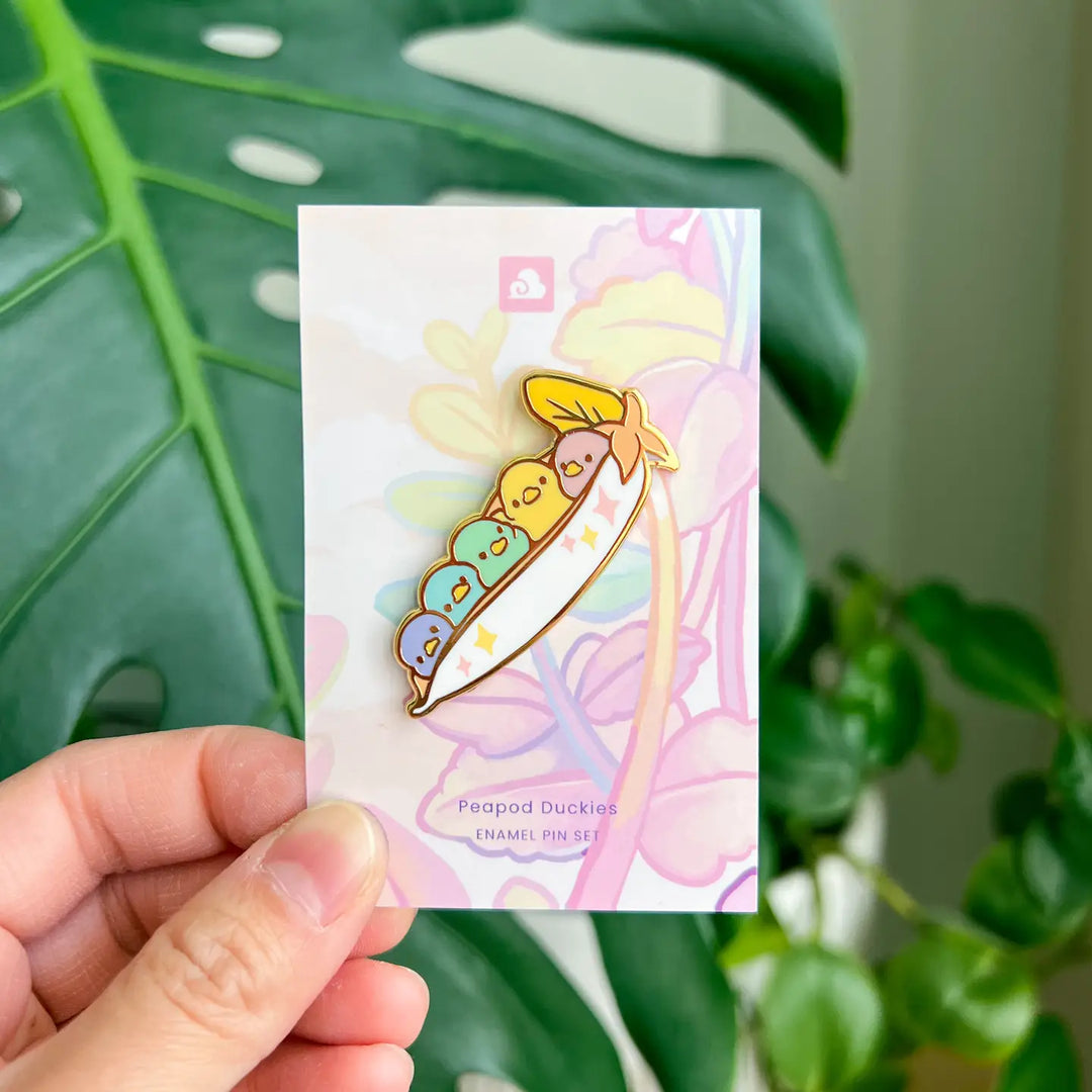 Rainbow Peapod Duckie Enamel Pin