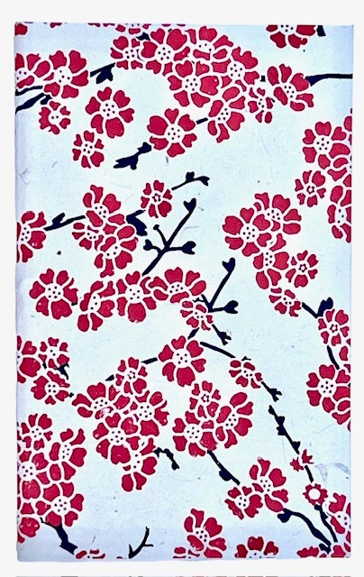 Sakura Cherry Blossom on Branch Hand Stitched Notebook