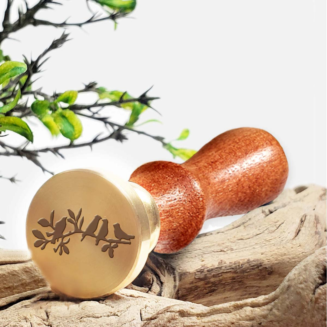 Classic Rosewood Handle Wax Seal Stamp | Birds on Branch