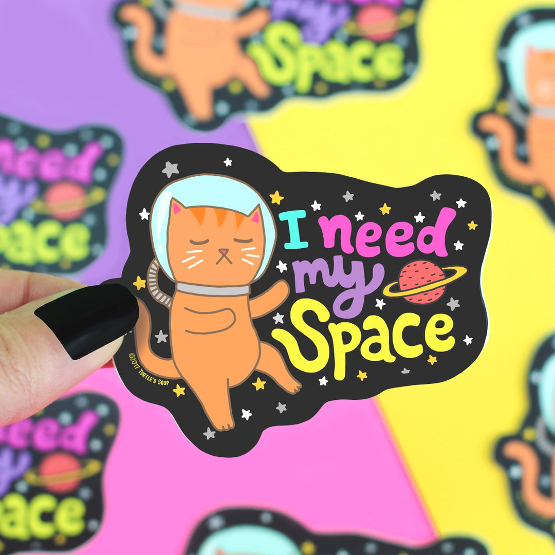 I Need My Space Galaxy Cat | Vinyl Sticker *
