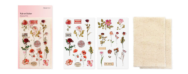 Botanical Pink Rub-On Stickers