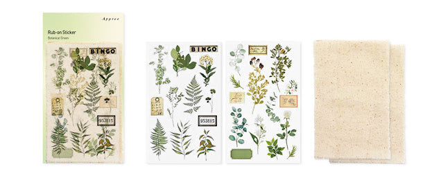 Botanical Green Rub-On Stickers