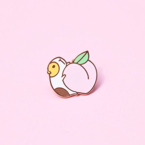 Guinea Pig and Peach | Enamel Pin