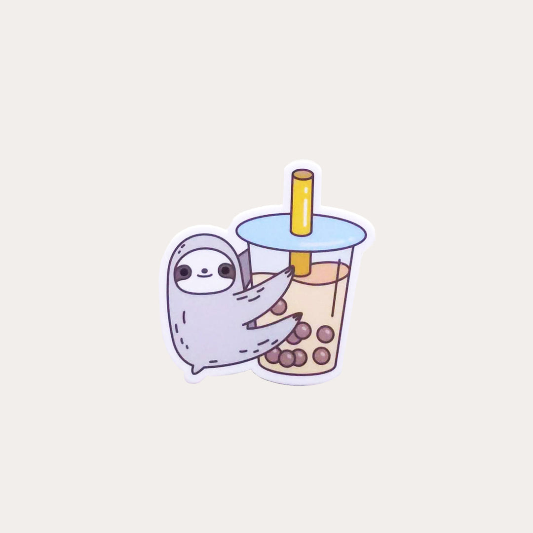Sloth Loves Bubble Tea | Vinyl Sticker