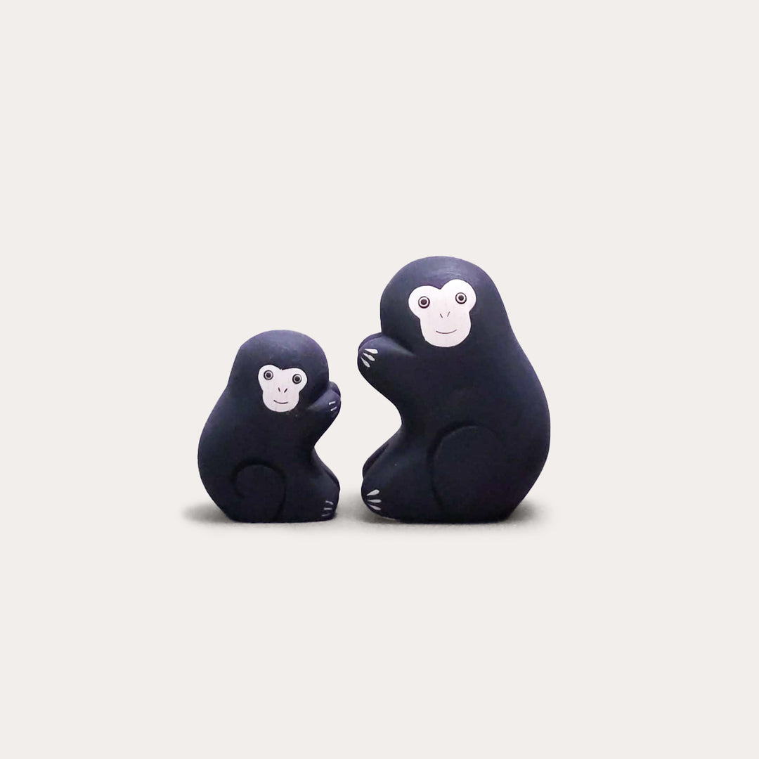 Monkey Pair Wooden Animal