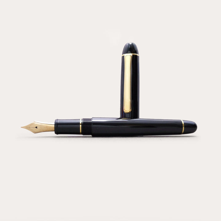 3776 Century Black Fountain Pen with Gold Trim