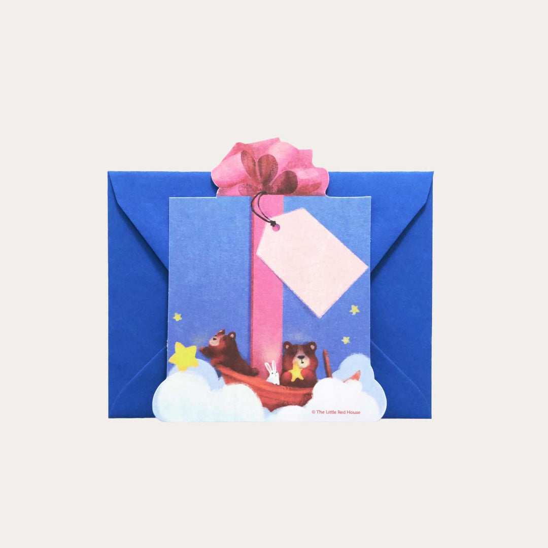 Bear with Stars | Die-Cut Flat Card *
