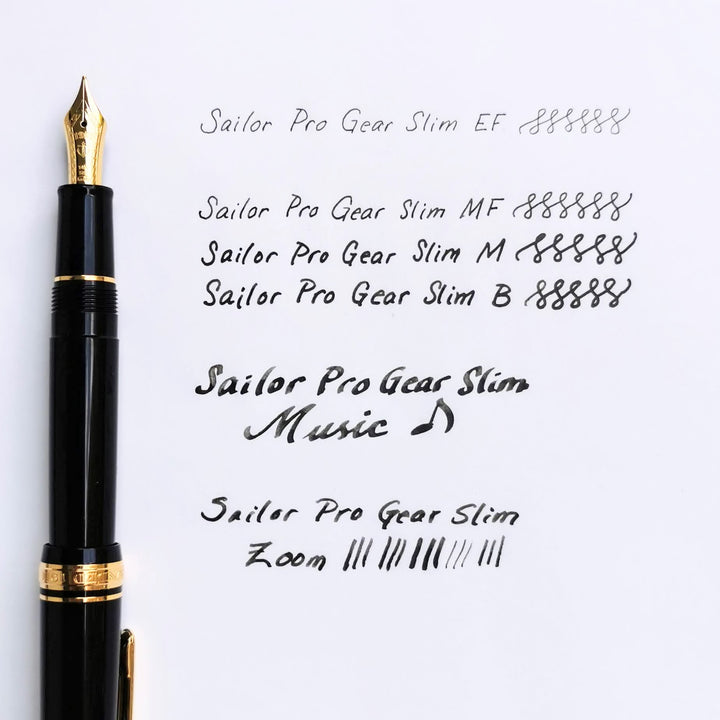 Pro Gear Slim Fountain Pen | White with Gold Trim *