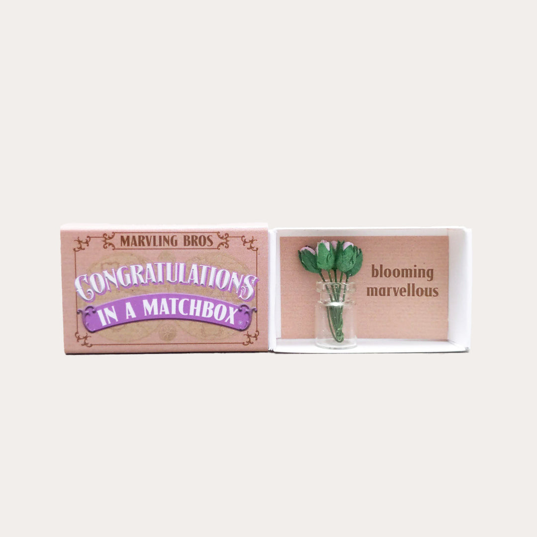 Congratulations in a Matchbox | Blooming Roses *
