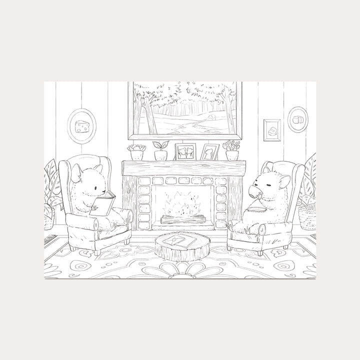 Home is Where the Art Is | Coloring Postcard