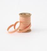 Metallic Line Wood Spool 1/4" Ribbon | Peach with Gold Line
