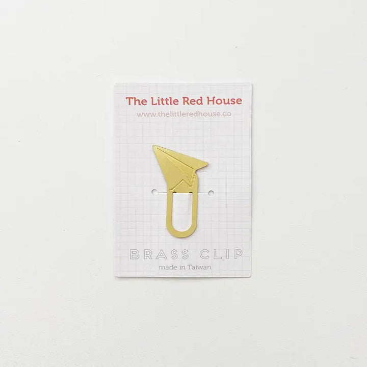 Paper Plane Brass Clip Bookmark