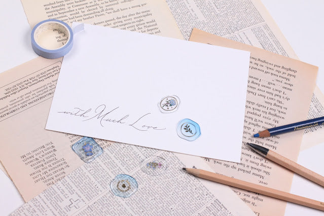 Pure Blue Sealing Wax Sticker