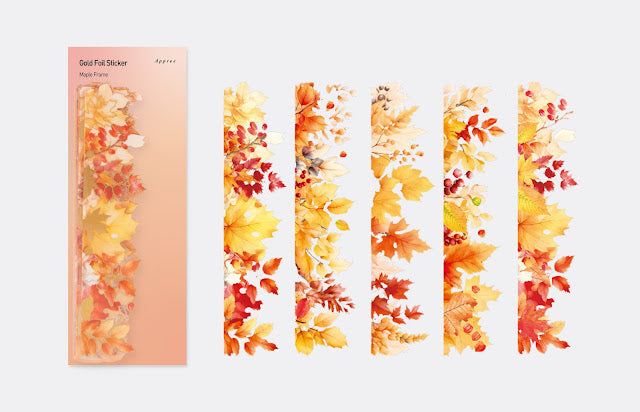 Maple Frame Gold Foil Sticker