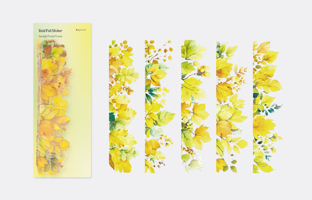 Sunlight Forest Frame Gold Foil Sticker