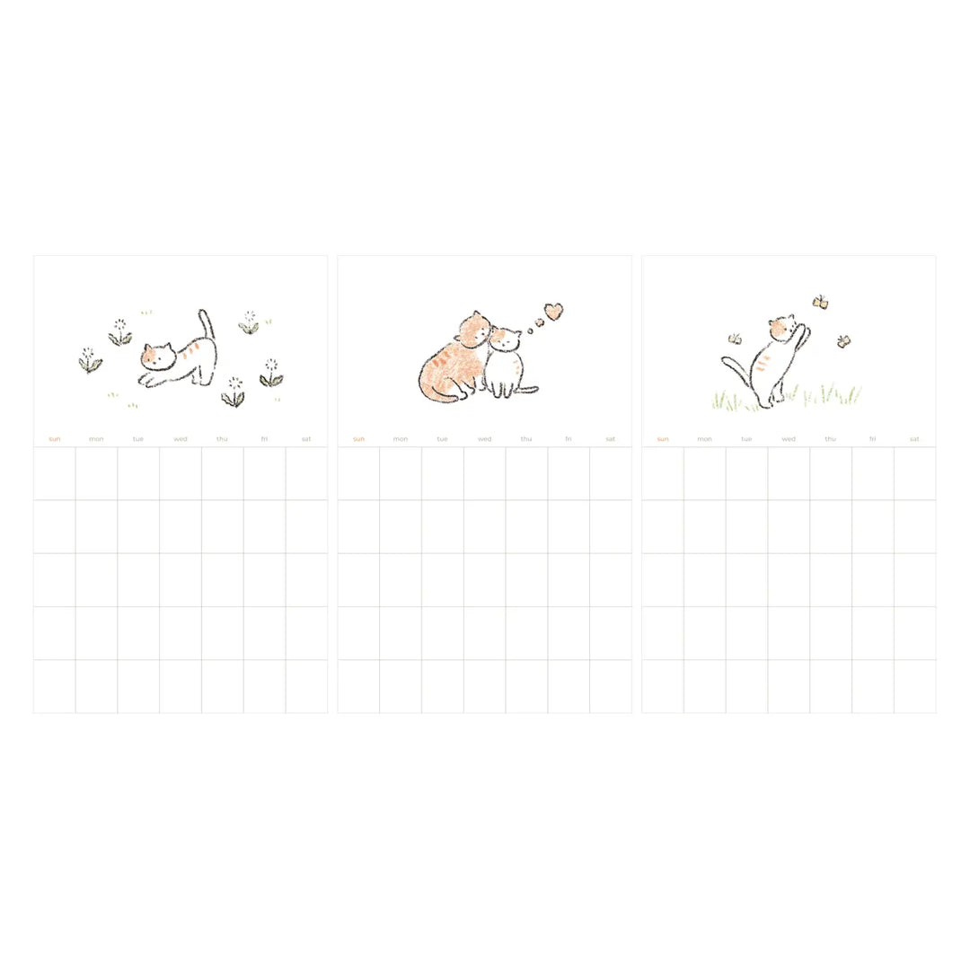 Relaxing Cat Monthly Plan Calendar Stickers