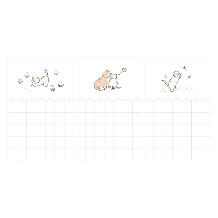 Relaxing Cat Monthly Plan Calendar Stickers