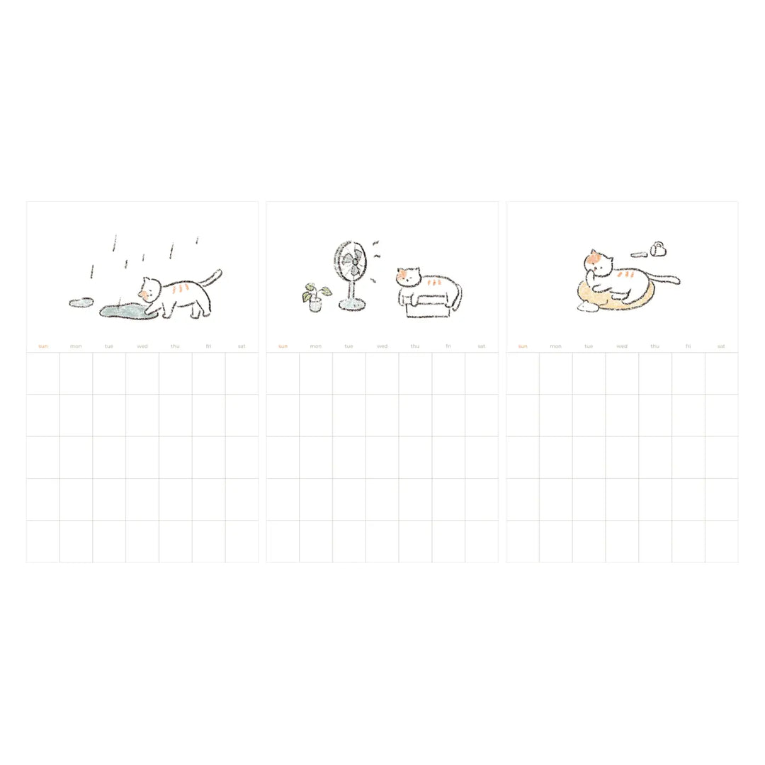 Relaxing Cat Monthly Plan Calendar Stickers