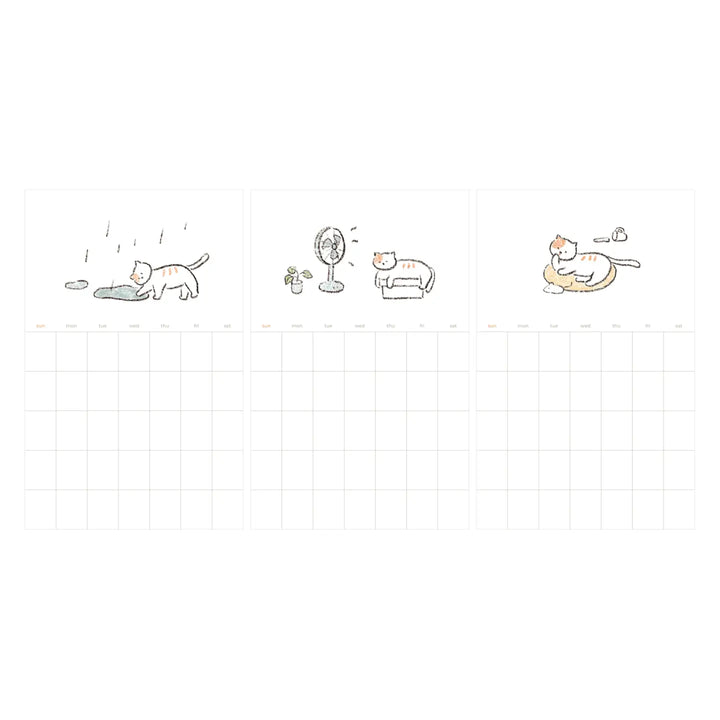 Relaxing Cat Monthly Plan Calendar Stickers