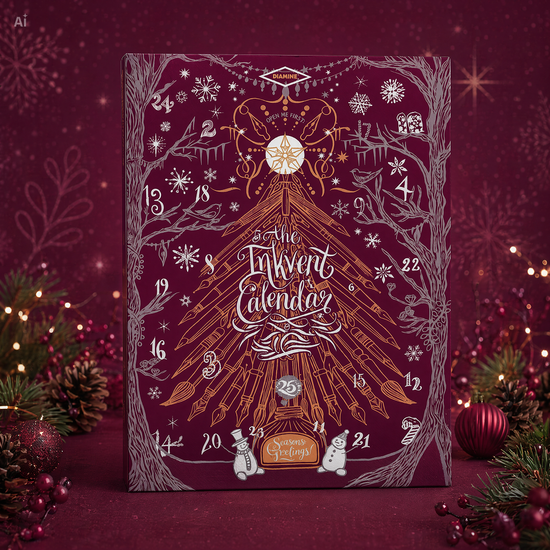Diamine Inkvent Calendar 2026 Burgundy Edition
