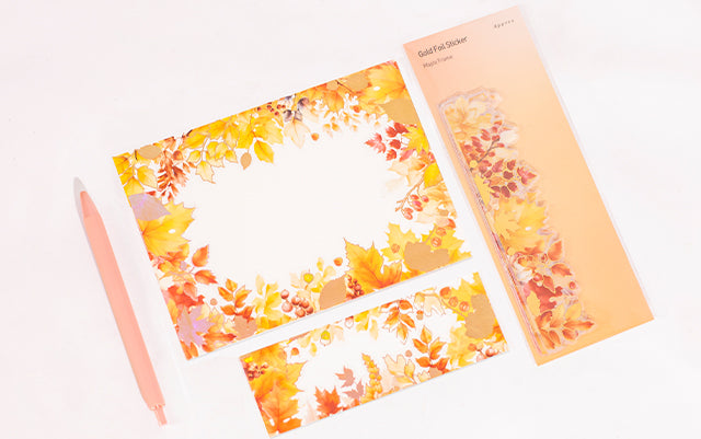 Maple Frame Gold Foil Sticker