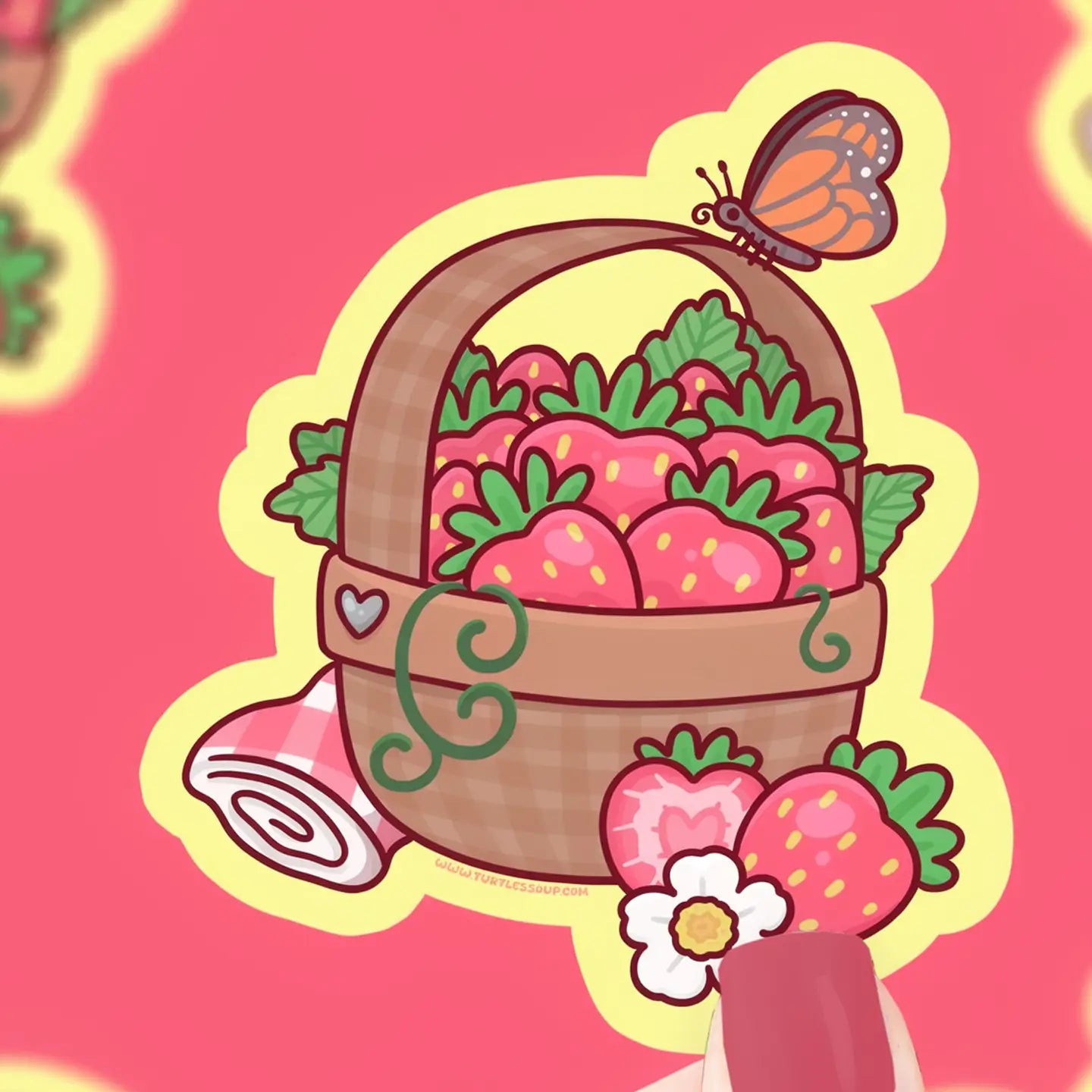 Strawberry Basket | Vinyl Sticker – The Paper Mouse