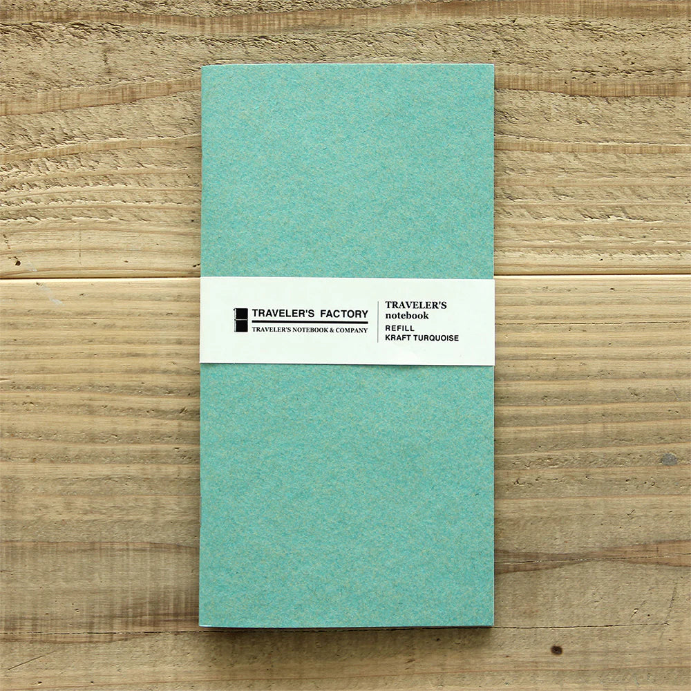 TRAVELER'S FACTORY Original Refill Kraft Turquoise | Passport Size TRAVELER'S FACTORY Original Refill Kraft Turquoise | Passport Size