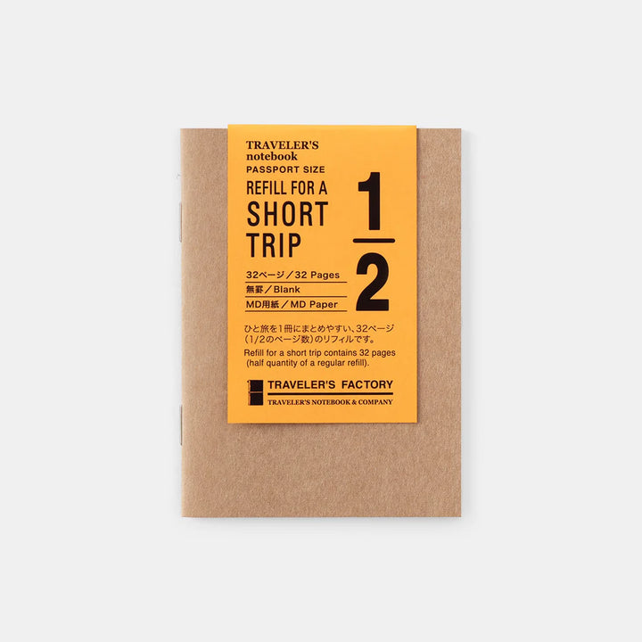 TRAVELER'S FACTORY Short Trip Notebook | White Paper | Passport Size