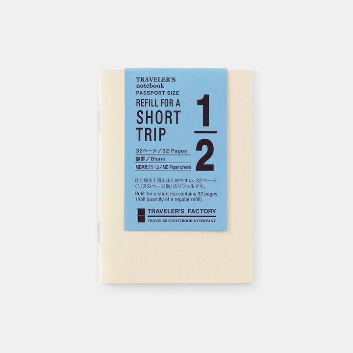 TRAVELER'S FACTORY Short Trip Notebook | Cream Paper | Passport Size